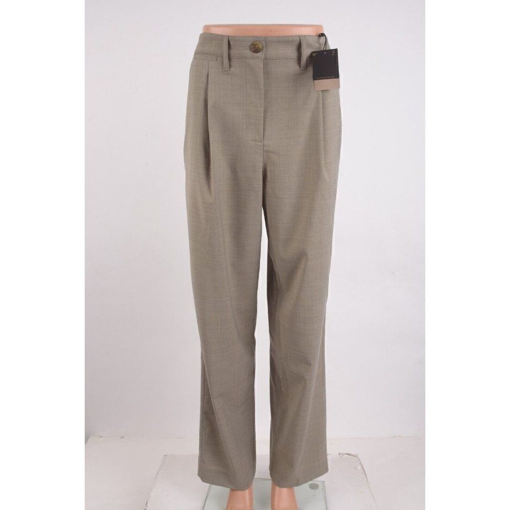 Massimo Dutti Womens Darted Pants Trousers US 4 EU 36 Brown 5063/543 NWT